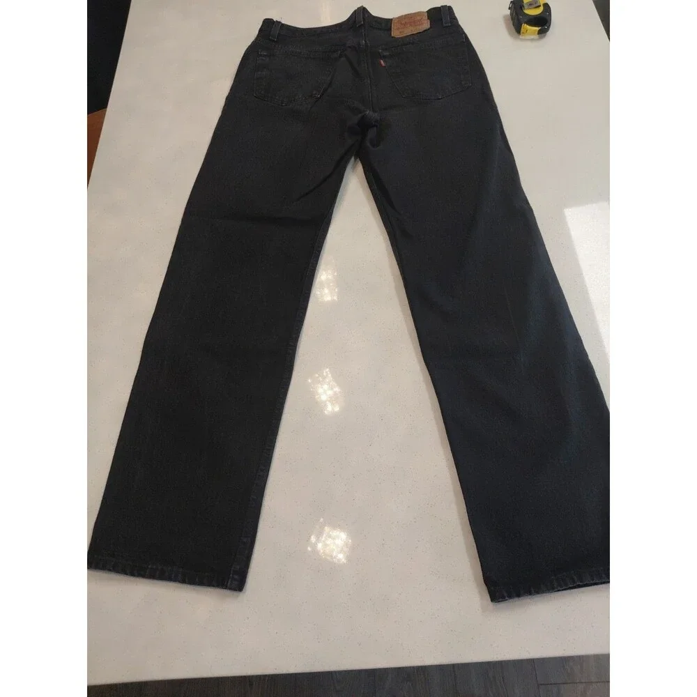 Levi’s 505 Orange Tab Black Denim Jeans 90’s Men’s 36x30 Made in USA Zip Fly